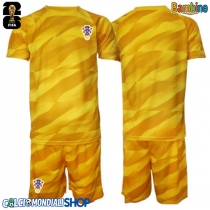 Maglie da calcio Croazia Portiere Prima Maglia Bambino Mondiali 2026  Manica Corta + Pantaloni corti)